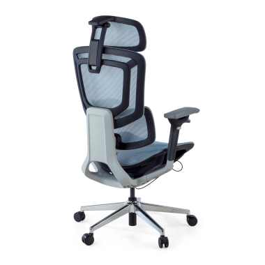 ergonomische bureaustoel blauw valkyr netstof mesh 4d verstelbare armleuningen dubbele lumbale steun hoofdsteun 10