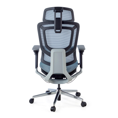 ergonomische bureaustoel blauw valkyr netstof mesh 4d verstelbare armleuningen dubbele lumbale steun hoofdsteun 11