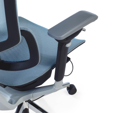 ergonomische bureaustoel blauw valkyr netstof mesh 4d verstelbare armleuningen dubbele lumbale steun hoofdsteun 8
