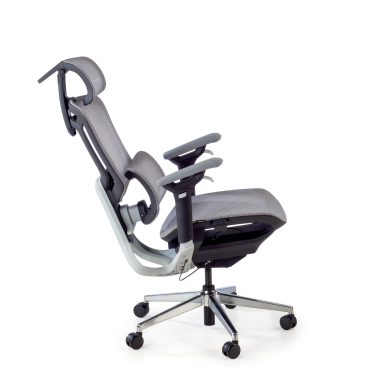 ergonomische bureaustoel grijs valkyr netstof mesh 4d verstelbare armleuningen dubbele lumbale steun hoofdsteun 10