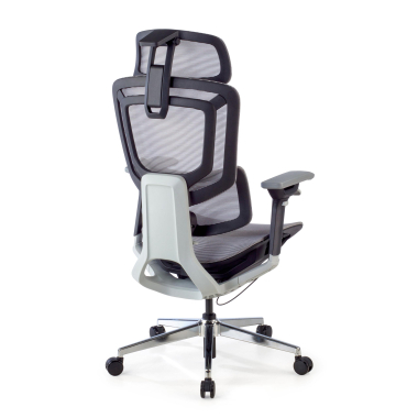 ergonomische bureaustoel grijs valkyr netstof mesh 4d verstelbare armleuningen dubbele lumbale steun hoofdsteun 11