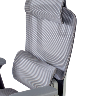 ergonomische bureaustoel grijs valkyr netstof mesh 4d verstelbare armleuningen dubbele lumbale steun hoofdsteun 7