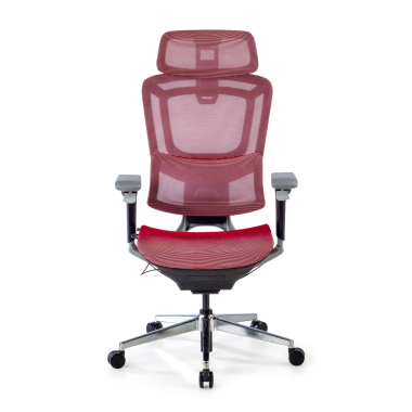 ergonomische bureaustoel rood valkyr netstof mesh 4d verstelbare armleuningen dubbele lumbale steun hoofdsteun 3