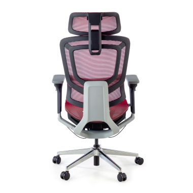 ergonomische bureaustoel rood valkyr netstof mesh 4d verstelbare armleuningen dubbele lumbale steun hoofdsteun 7