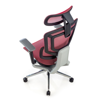 ergonomische bureaustoel rood valkyr netstof mesh 4d verstelbare armleuningen dubbele lumbale steun hoofdsteun 12