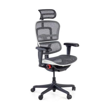 gamestoel wit zwarte structuur gaming netstof mesh 5d verstelbare armleuningen lumbale steun hoofdsteun 1