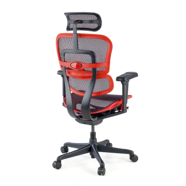 gamestoel rood zwarte structuur gaming netstof mesh 5d verstelbare armleuningen lumbale steun hoofdsteun 8