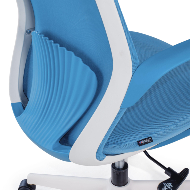 draaistoel blauw whisper netstof mesh vaste armleuningen 6