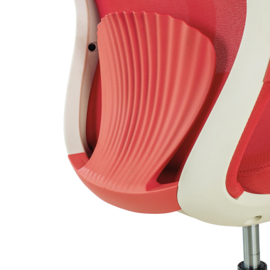 draaistoel rood whisper netstof mesh vaste armleuningen 6