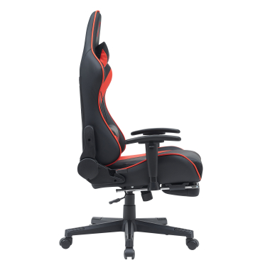 gamestoel rood epic kunstleder beweegbare armleuningen lumbale en cervicale kussen hoofdsteun uitschuifbare voetensteun 7