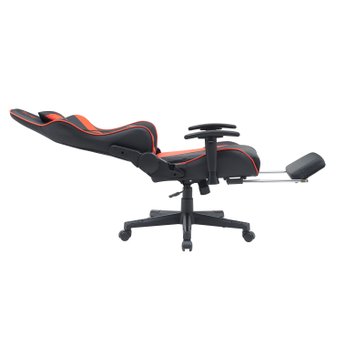 gamestoel rood epic kunstleder beweegbare armleuningen lumbale en cervicale kussen hoofdsteun uitschuifbare voetensteun 4