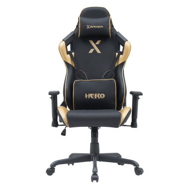 gamestoel geel hero kunstleder beweegbare armleuningen lumbale en cervicale kussen hoofdsteun 3