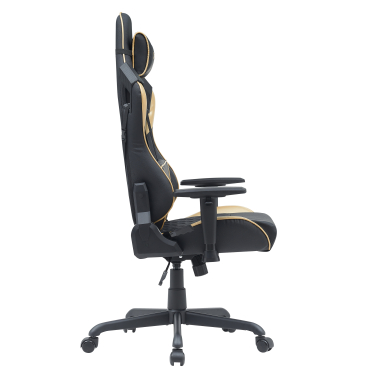 gamestoel geel hero kunstleder beweegbare armleuningen lumbale en cervicale kussen hoofdsteun 4