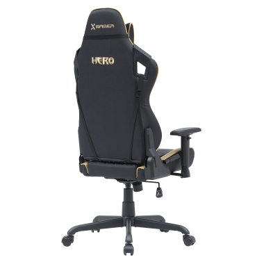 gamestoel geel hero kunstleder beweegbare armleuningen lumbale en cervicale kussen hoofdsteun 7