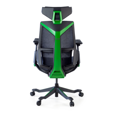 gamestoel groen blooddragon netstof mesh 6d verstelbare armleuningen lumbale steun hoofdsteun 6
