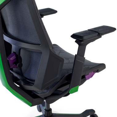 gamestoel groen blooddragon netstof mesh 6d verstelbare armleuningen lumbale steun hoofdsteun 5