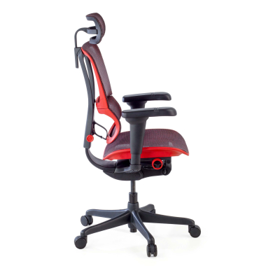 gamestoel rood gamingstoel netstof mesh 5d verstelbare armleuningen lumbale steun hoofdsteun 7