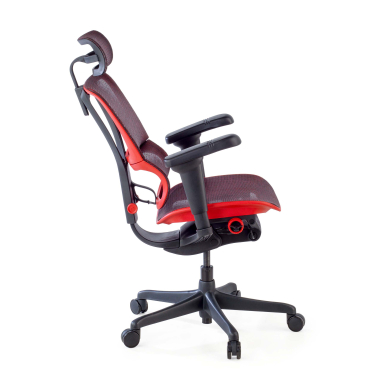 gamestoel rood gamingstoel netstof mesh 5d verstelbare armleuningen lumbale steun hoofdsteun 5