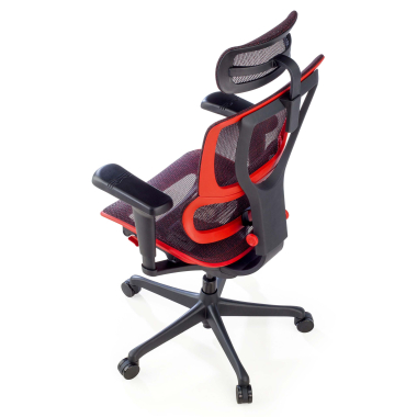 gamestoel rood gamingstoel netstof mesh 5d verstelbare armleuningen lumbale steun hoofdsteun 10