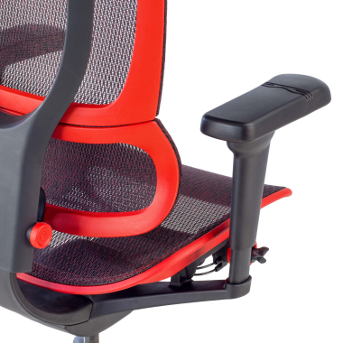 gamestoel rood gamingstoel netstof mesh 5d verstelbare armleuningen lumbale steun hoofdsteun 4