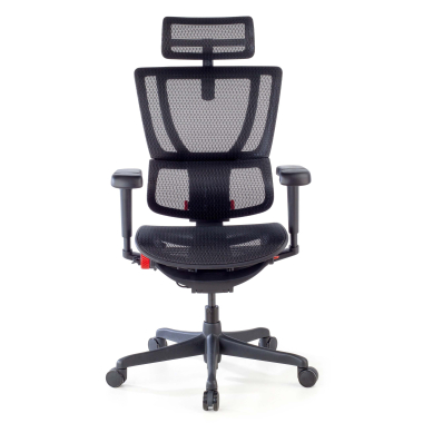 gamestoel zwart gamingstoel netstof mesh 5d verstelbare armleuningen lumbale steun hoofdsteun 6