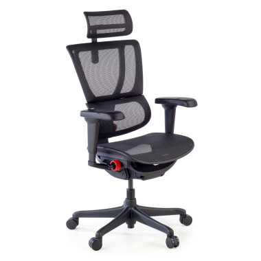 gamestoel zwart gamingstoel netstof mesh 5d verstelbare armleuningen lumbale steun hoofdsteun 1
