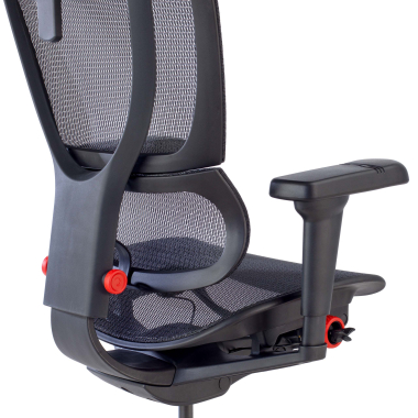 gamestoel zwart gamingstoel netstof mesh 5d verstelbare armleuningen lumbale steun hoofdsteun 4