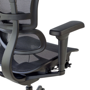 ergonomische bureaustoel zwart zwarte structuur netstof mesh 4d verstelbare armleuningen lumbale steun hoofdsteun 4