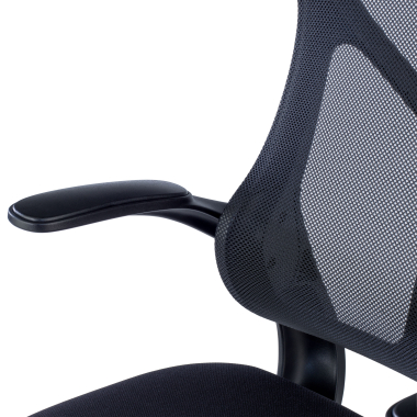 bureaustoel zwart raptor netstof mesh opklapbare armleuningen 8