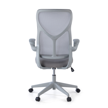 bureaustoel grijs raptor netstof mesh opklapbare armleuningen 6