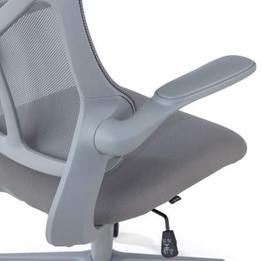 bureaustoel grijs raptor netstof mesh opklapbare armleuningen 5