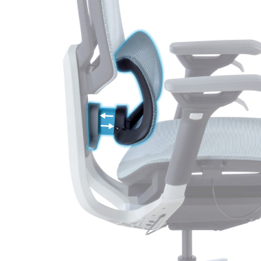 ergonomische bureaustoel blauw valkyr netstof mesh 4d verstelbare armleuningen dubbele lumbale steun hoofdsteun 5