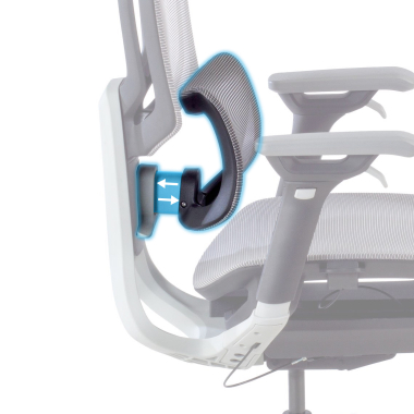 ergonomische bureaustoel grijs valkyr netstof mesh 4d verstelbare armleuningen dubbele lumbale steun hoofdsteun 5