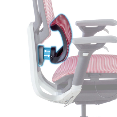 ergonomische bureaustoel rood valkyr netstof mesh 4d verstelbare armleuningen dubbele lumbale steun hoofdsteun 5
