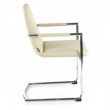 refurbished bureaustoel beige dallas kunstleder vaste armleuningen 7