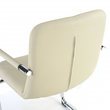 refurbished bureaustoel beige dallas kunstleder vaste armleuningen 6