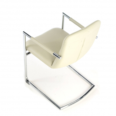 refurbished bureaustoel beige dallas kunstleder vaste armleuningen 4