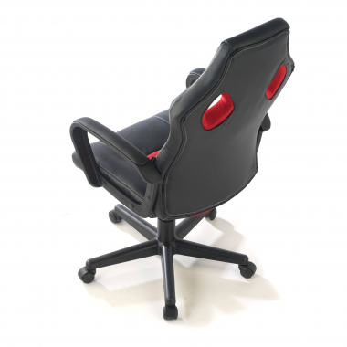 refurbished bureaustoel rood montmelo kunstleder vaste armleuningen 8