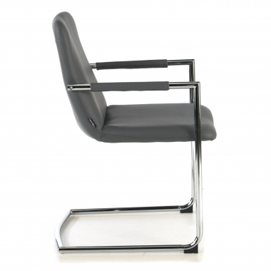 refurbished bureaustoel grijs dallas kunstleder vaste armleuningen 4