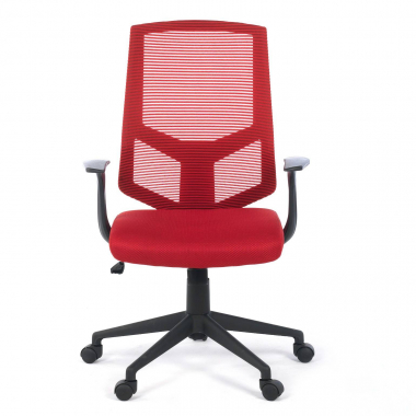 refurbished bureaustoel rood archer netstof mesh vaste armleuningen 3