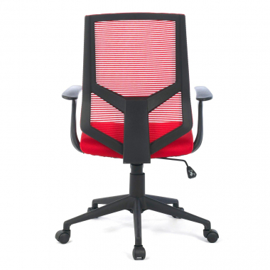refurbished bureaustoel rood archer netstof mesh vaste armleuningen 5