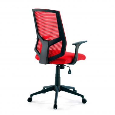refurbished bureaustoel rood archer netstof mesh vaste armleuningen 4