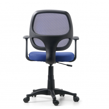 refurbished bureaustoel blauw one netstof mesh vaste armleuningen 6