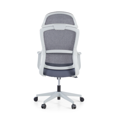 refurbished bureaustoel wit grijs nebula netstof mesh vaste armleuningen 6