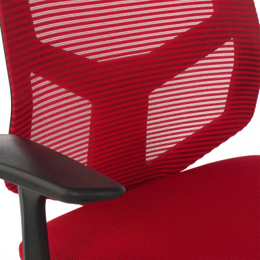 refurbished bureaustoel rood archer netstof mesh vaste armleuningen 8