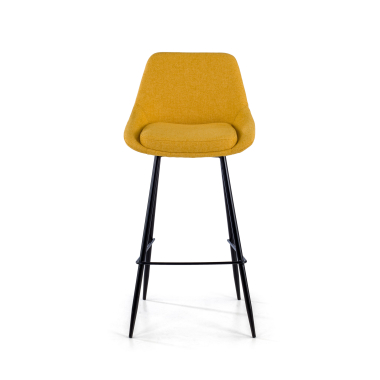 refurbished bureaustoel geel giselle stof vaste armleuningen 2